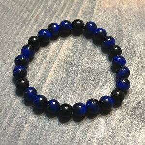 3/$15 Hand Crafted Blue and Black Beaded Bracelet